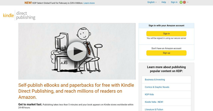 Amazon Kindle - 9 Best Places to Make $1000 Per Month Selling eBooks.